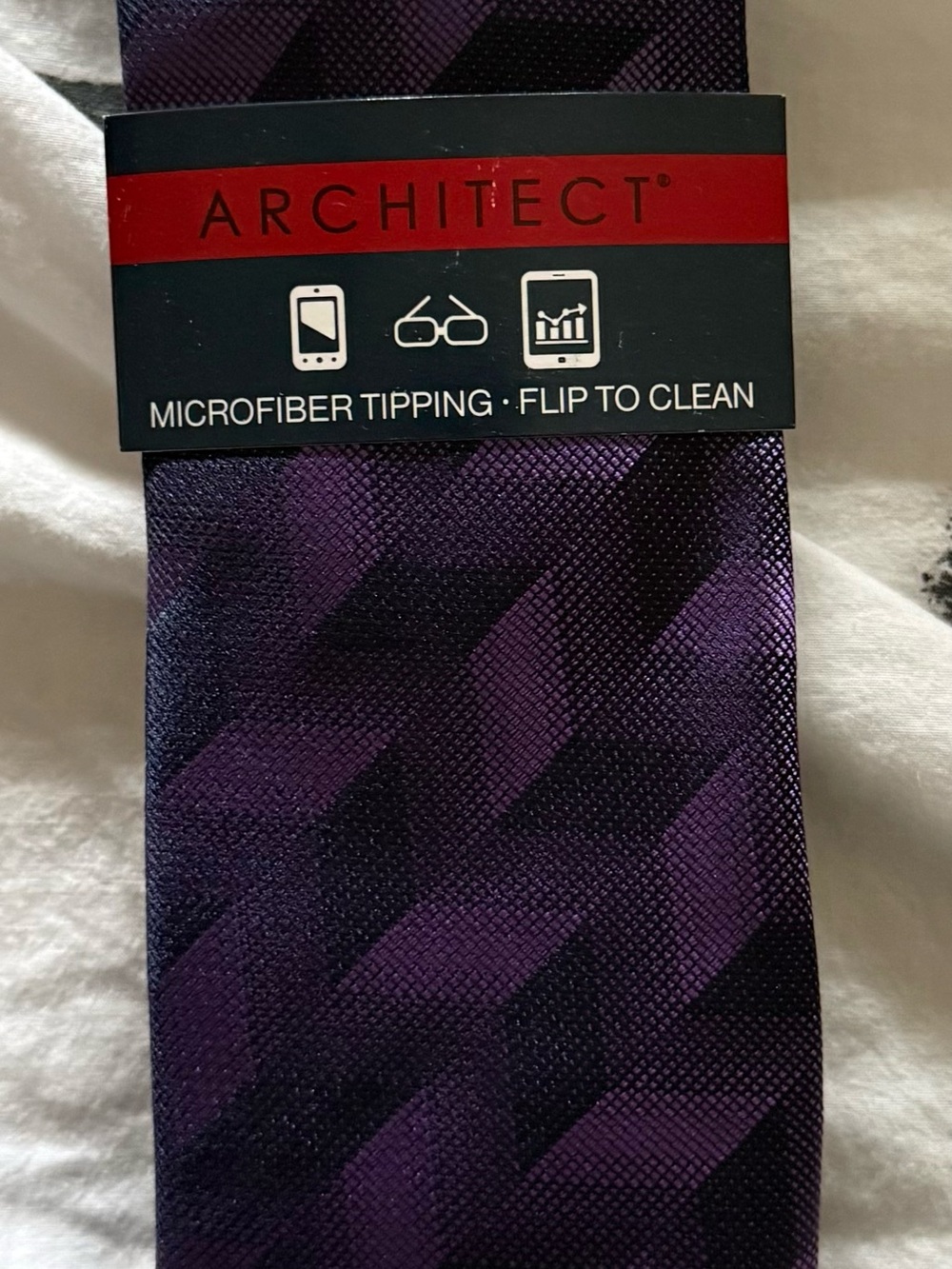 Architect Purple and Black Geometric Microfiber Tie